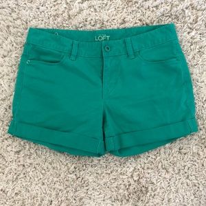 Green LOFT Shorts. Size 2. EUC.